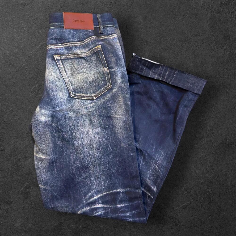 NWT $549 Calvin Klein Navy‎ Blue Men’s Vintage Studio Pants Sz S Made Portugal - Picture 4 of 5